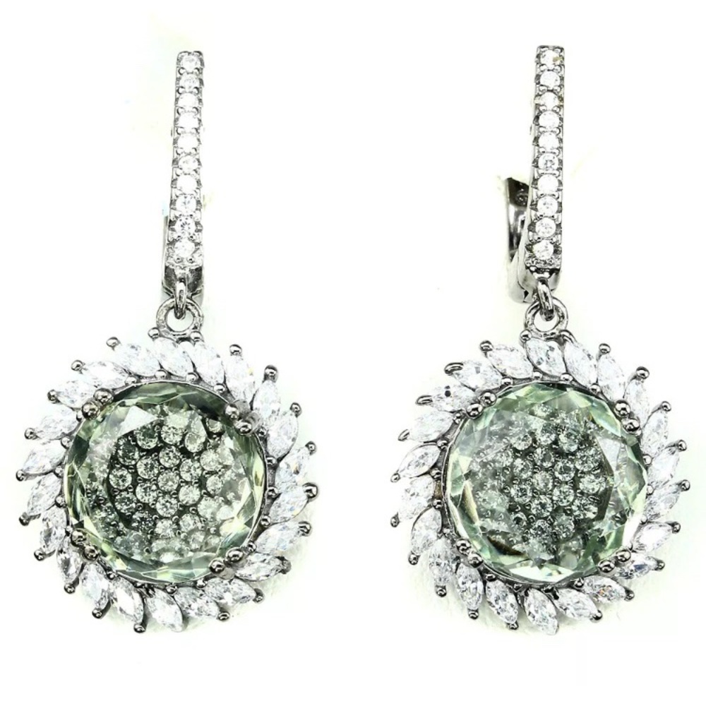 Natural Green Amethyst sterling silver 925 Set